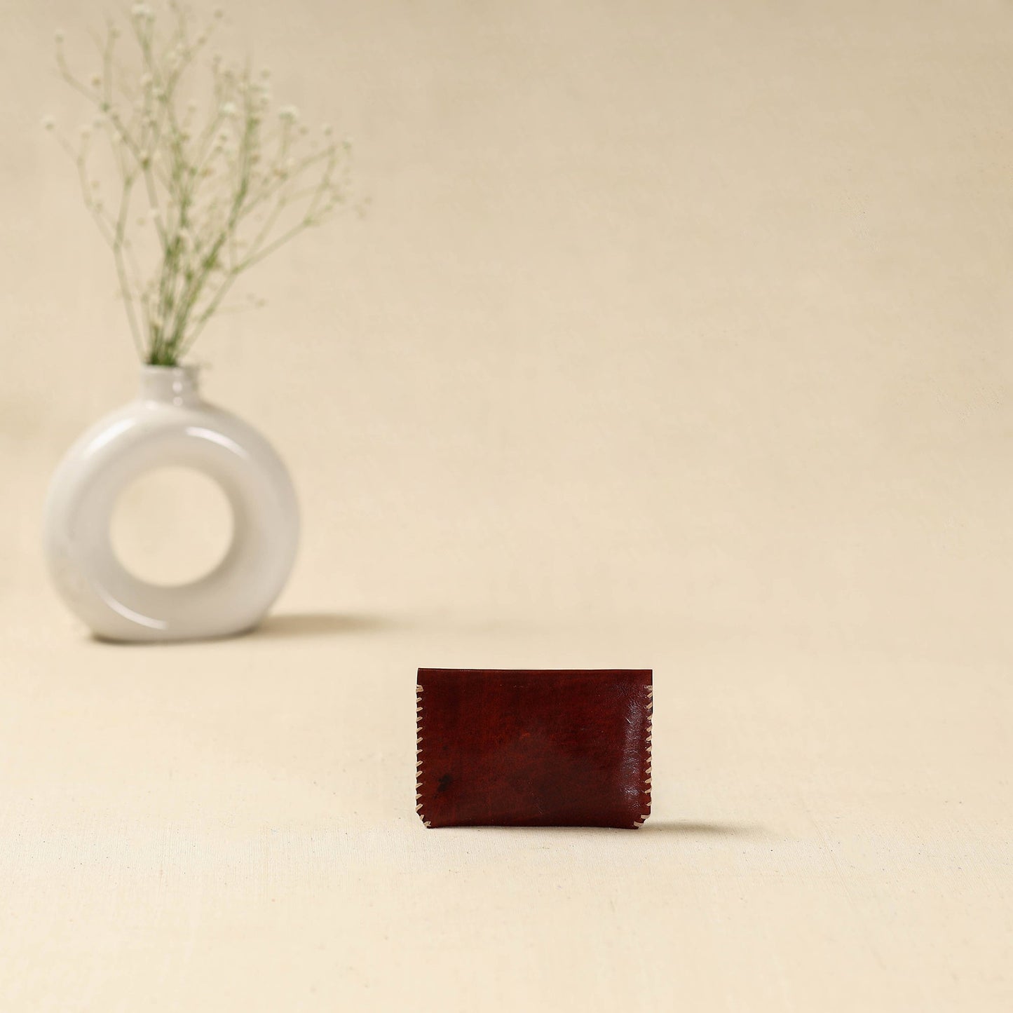 Maroon - handcrafted kutch embroidery leather card holder 10