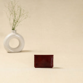 Maroon - handcrafted kutch embroidery leather card holder 10