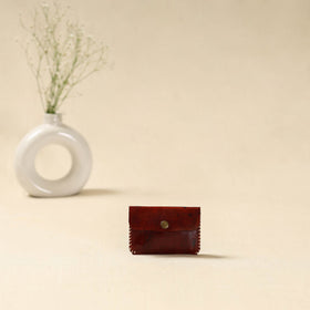 Maroon - handcrafted kutch embroidery leather card holder 10