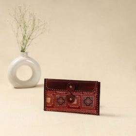 Handcrafted kutch embroidery leather clutch / wallet 05