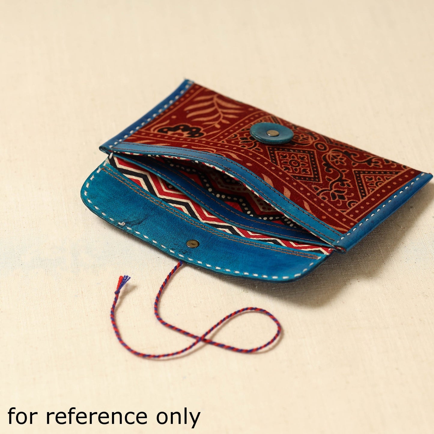 Handcrafted kutch embroidery leather clutch / wallet 05