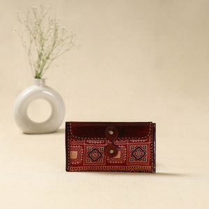 Handcrafted kutch embroidery leather clutch / wallet 05