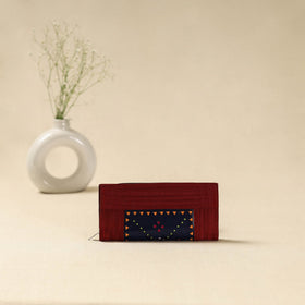 Maroon - handcrafted kutch leather clutch / wallet 30