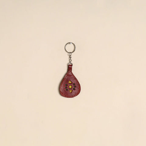 Maroon - handcrafted kutch leather keychain 10