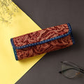 Maroon Handcrafted Kutch Leather Block Printed Spectacle Case