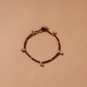 Handcrafted odisha dokra beads threadwork tribal anklet 07