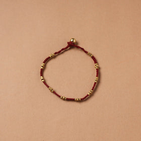 Handcrafted odisha dokra beads threadwork tribal anklet 21