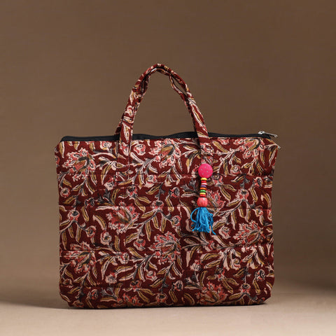 Maroon Handcrafted Quilted Cotton Hand Bag 08