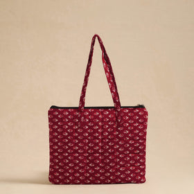 Maroon Handcrafted Quilted Cotton Hand Bag