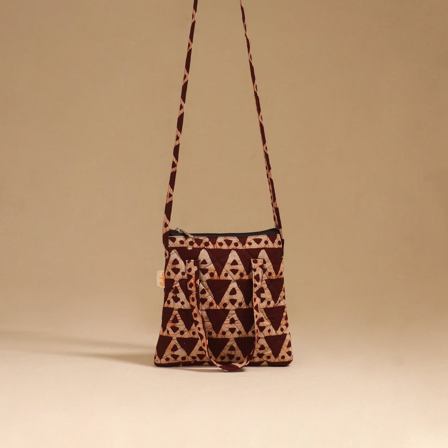 Handcrafted quilted sling bag 43