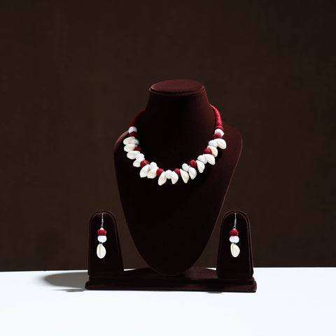 Handcrafted Shell & Thread Work Necklace Set 