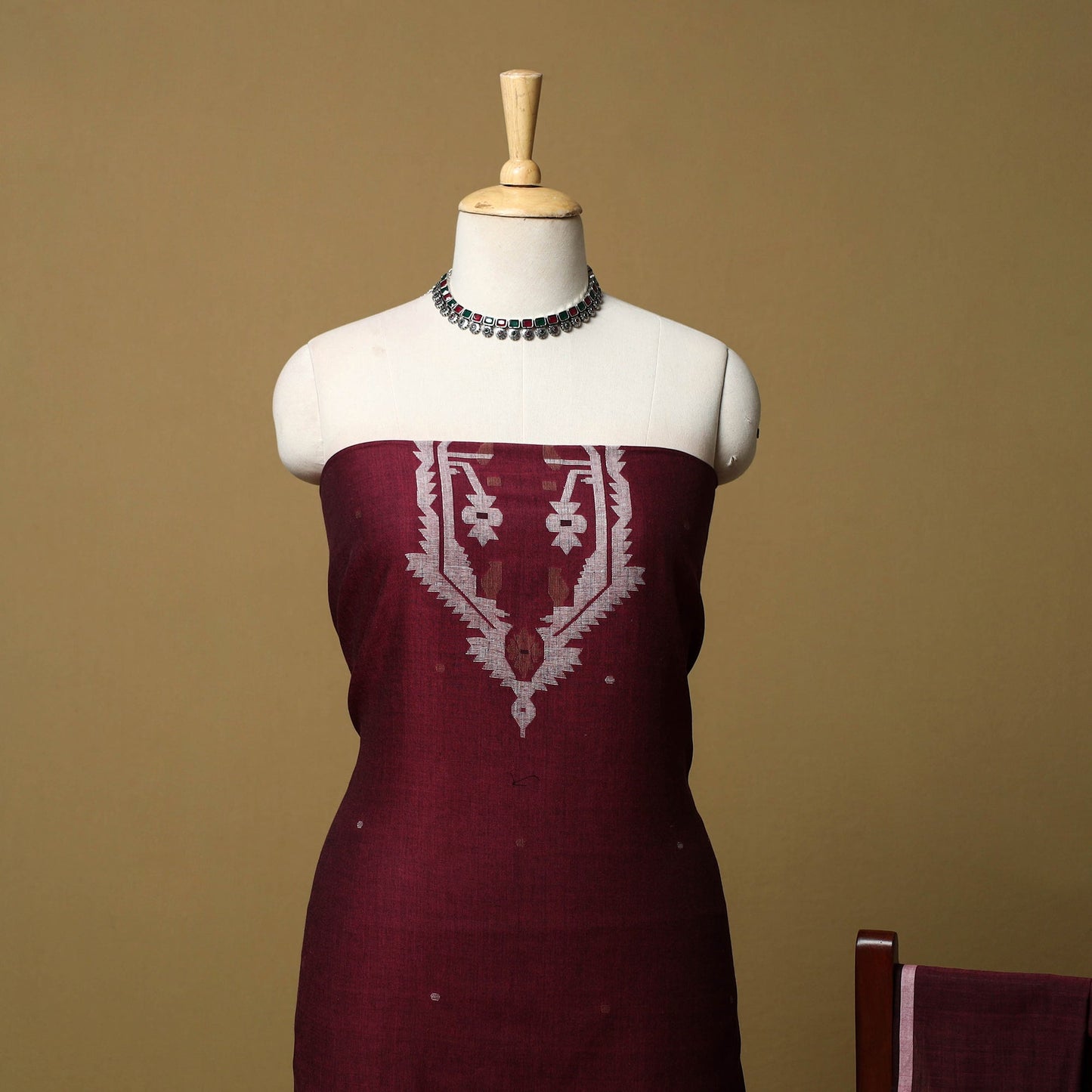 Handloom bengal jamdani cotton 2pc unstitched dress