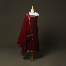 Handloom cotton mangalagiri 3pc unstitched dress material