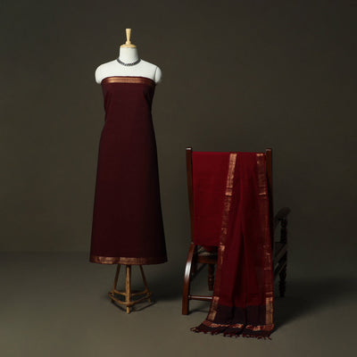 Handloom cotton mangalagiri 3pc unstitched dress material