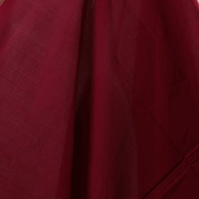 Maroon - handloom cotton mangalagiri fabric with zari