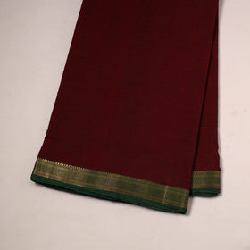 Maroon - handloom cotton mangalagiri fabric with zari