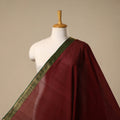Maroon - handloom cotton mangalagiri fabric with zari