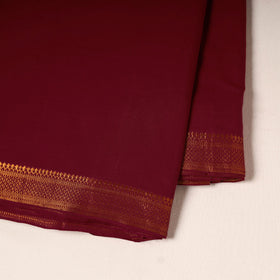 Maroon - handloom cotton mangalagiri fabric with zari