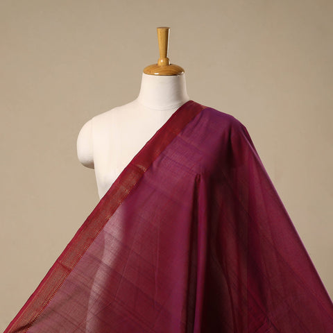 Maroon - handloom cotton mangalagiri fabric with zari