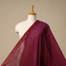 Maroon - handloom cotton mangalagiri fabric with zari