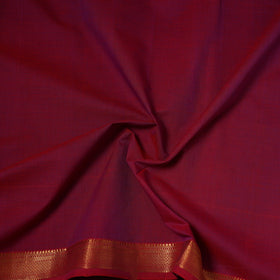 Maroon - handloom cotton mangalagiri fabric with zari