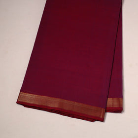 Maroon - handloom cotton mangalagiri fabric with zari