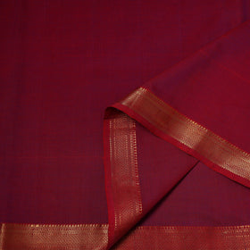 Maroon - handloom cotton mangalagiri fabric with zari