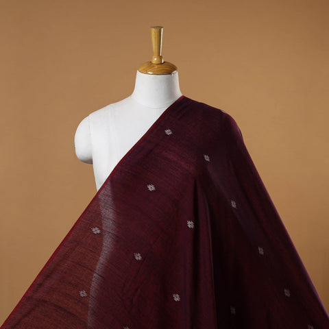 Maroon - handloom cotton phulia jamdani fabric 12