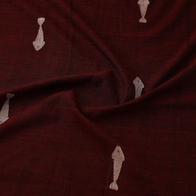  Maroon Handloom Cotton Phulia Jamdani Fabric