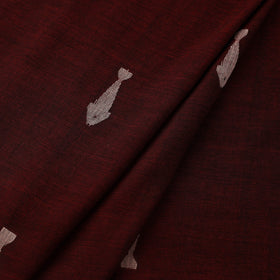 Maroon Handloom Cotton Phulia Jamdani Fabric