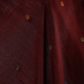 Maroon - handloom cotton phulia jamdani fabric 15