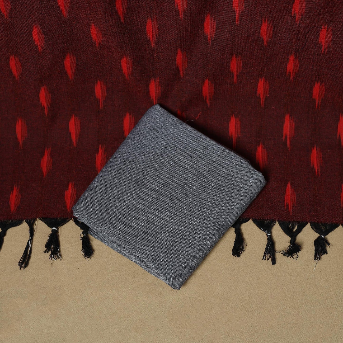 Handloom cotton pochampally ikat 3pc unstitched dress