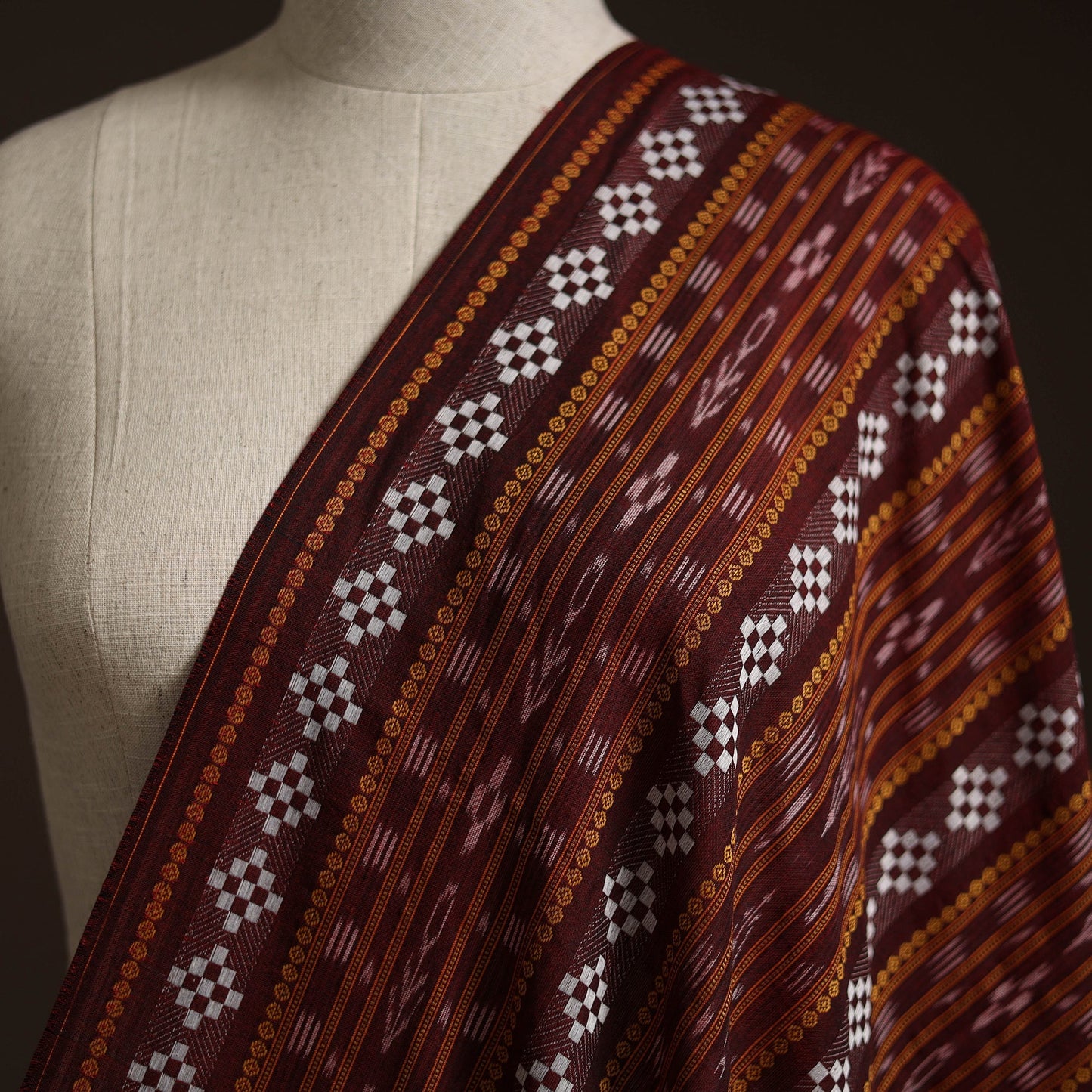 Handloom cotton sambalpuri dabi ikat fabric 04 - handcrafted