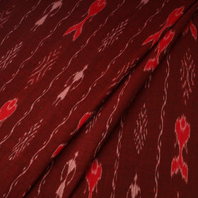 Maroon - handloom cotton sambalpuri ikat fabric 04
