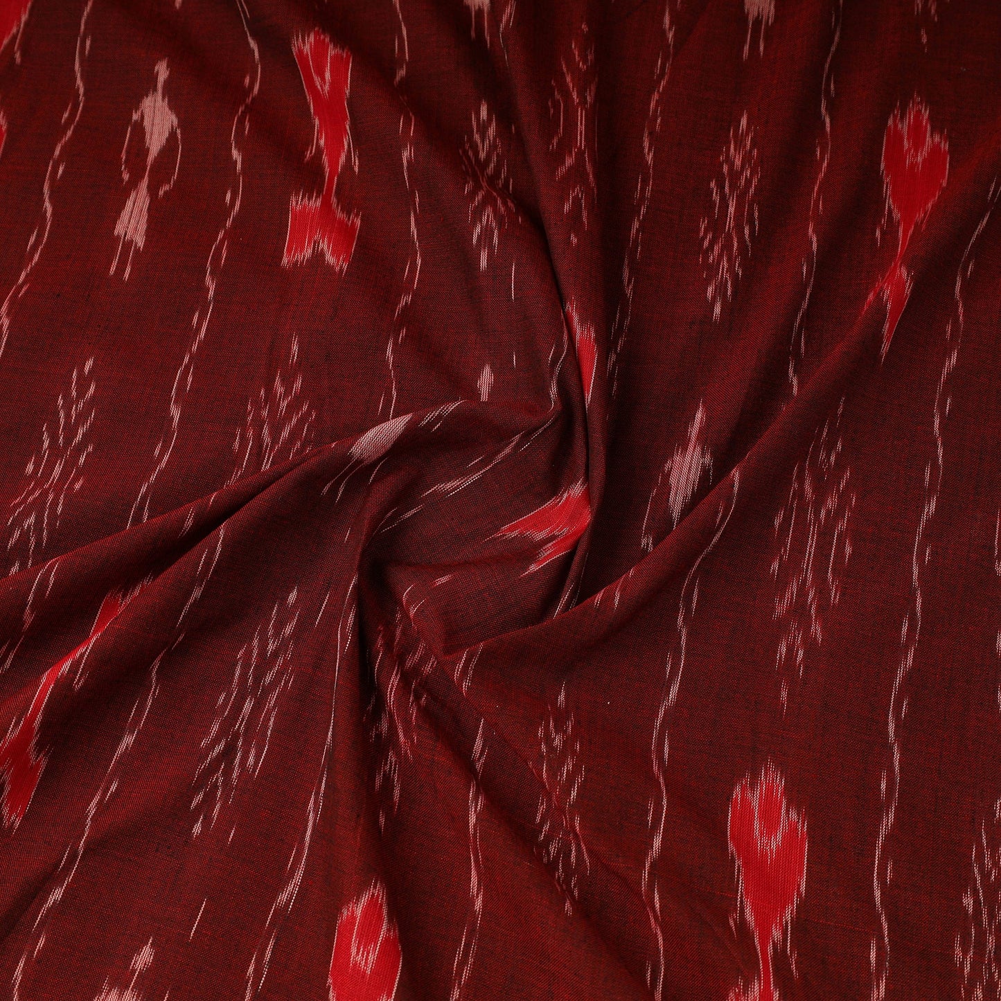 Maroon - handloom cotton sambalpuri ikat fabric 04