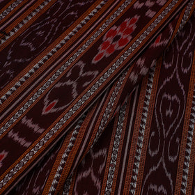 Maroon Handloom Cotton Sambalpuri Ikat Fabric