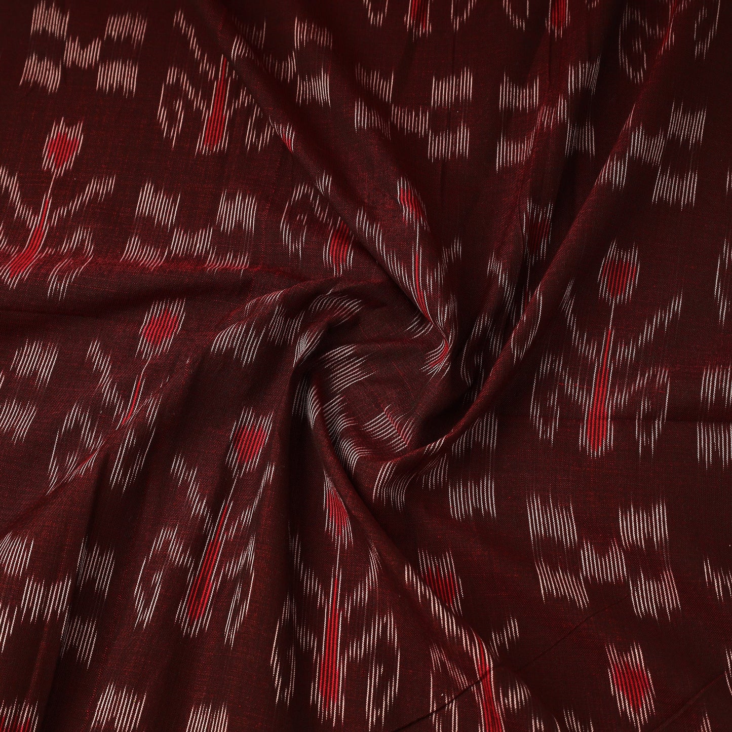 Maroon - handloom cotton sambalpuri ikat fabric 09