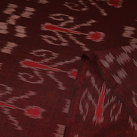 Maroon - handloom cotton sambalpuri ikat fabric 09