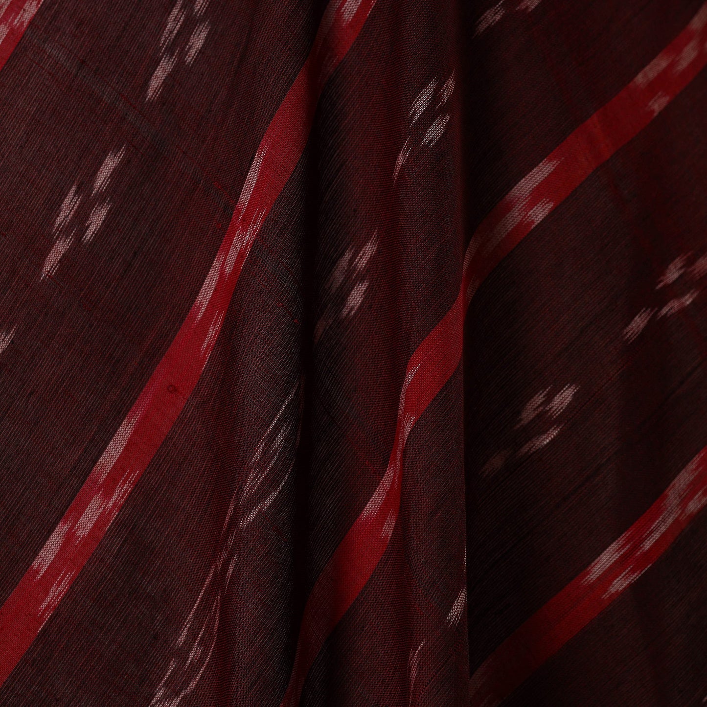 Maroon - handloom cotton sambalpuri ikat fabric 10