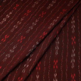 Maroon Handloom Cotton Sambalpuri Ikat Fabric