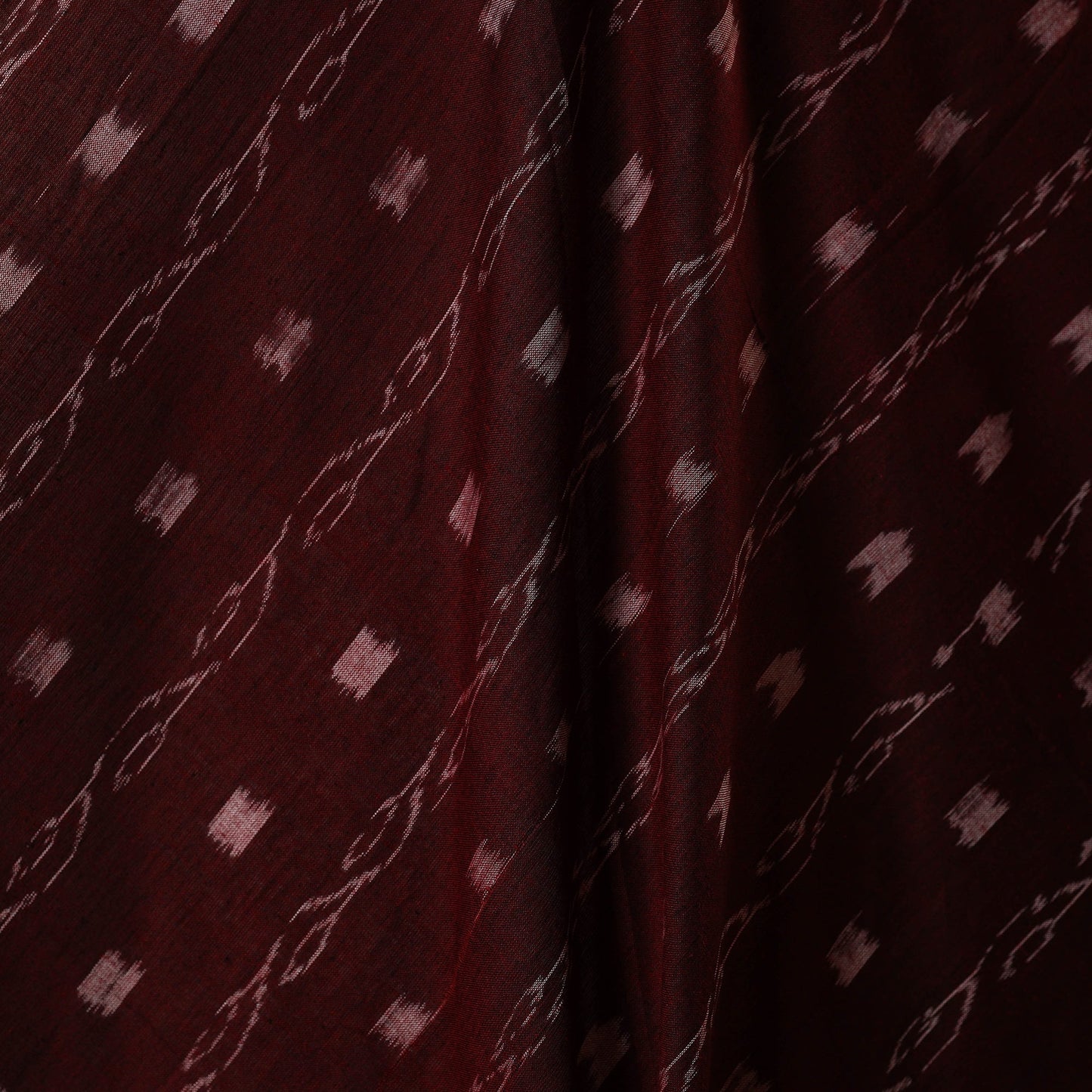 Maroon - handloom cotton sambalpuri ikat fabric 22