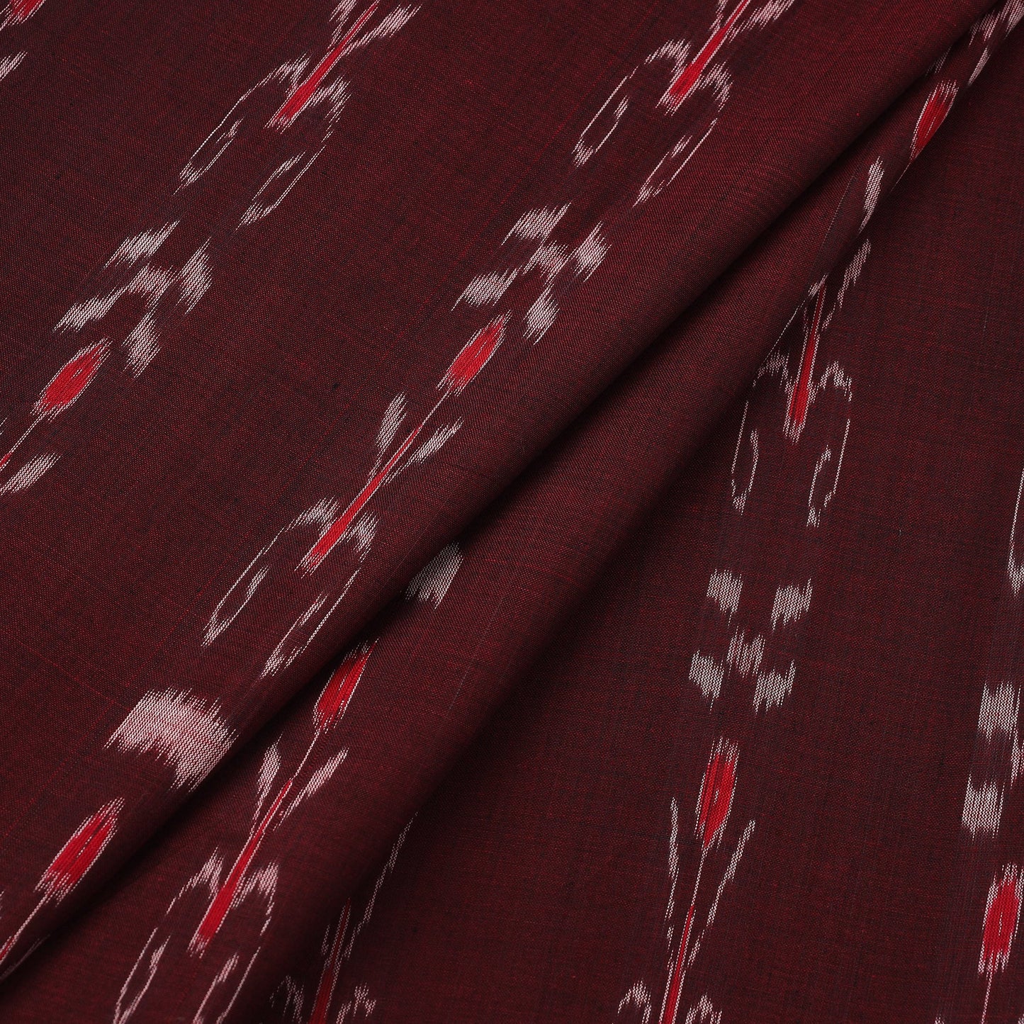 Buy Maroon Handloom Cotton Sambalpuri Ikat Fabric