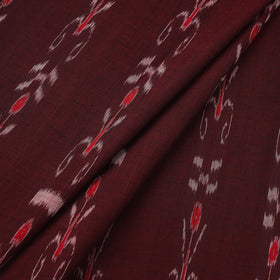 Buy Maroon Handloom Cotton Sambalpuri Ikat Fabric