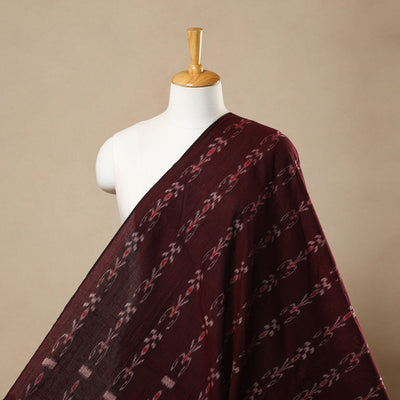 Buy Maroon Handloom Cotton Sambalpuri Ikat Fabric