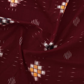 Buy Maroon Handloom Cotton Sambalpuri Ikat Fabric