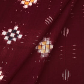 Buy Maroon Handloom Cotton Sambalpuri Ikat Fabric