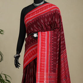 Maroon - handloom cotton sambalpuri ikat saree 21