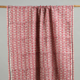 Maroon - handloom cotton sanganeri towel 25 - handcrafted