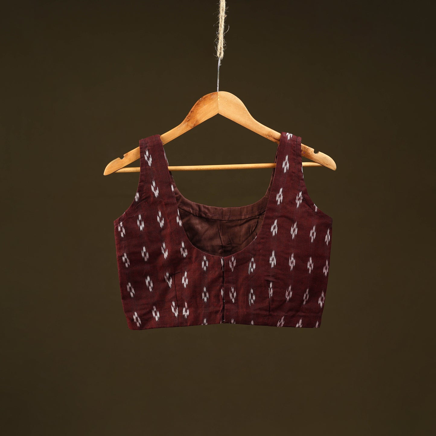 Maroon - handloom cotton stitched sambalpuri ikat blouse 08