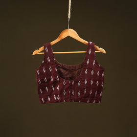Maroon - handloom cotton stitched sambalpuri ikat blouse 08